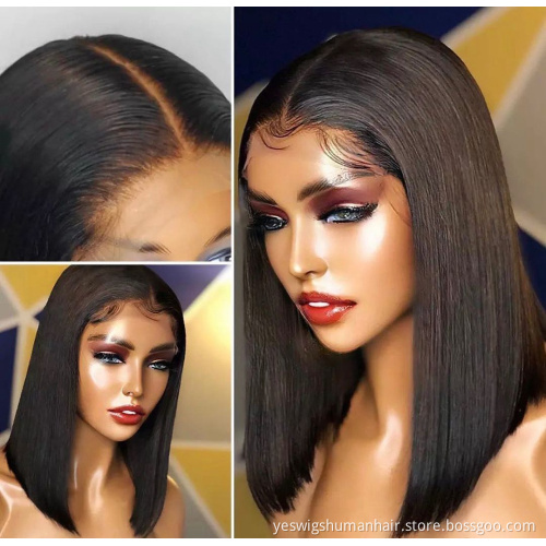 Wholesale Raw Brazilian Virgin Cuticle Aligned Human Hair Short Bob Wigs Hd Full Lace Front Wig For Black Women Human Hair